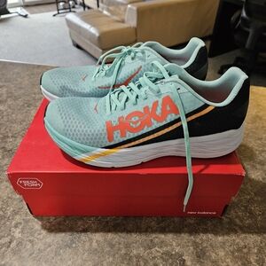 Hoka One One Rocket X Teal Orange Men’s Size 12 Running Shoes